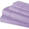 Superior 100% Egyptian Cotton 300 Thread Count Striped Bed Sheet Set, 1 Elastic Deep Pocket Fitted Sheet, 1 Flat Sheet, 2 Pillowcases, Soft Bedding, Sateen Weave, Hunter Green, Queen(Lavender)