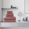 Superior 100% Egyptian Cotton 500 GSM 6 Piece Towel Set, 2 Face, 2 Hand, 2 Towels, Ideal For Bathroom, Kitchen or Beach, Quick Dry, Jacquard and Solid, Mid-Weight, Coral(Rumba Red)
