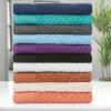 Superior 100% Egyptian Cotton 500 GSM 6 Piece Towel Set, 2 Face, 2 Hand, 2 Towels, Ideal For Bathroom, Kitchen or Beach, Quick Dry, Jacquard and Solid, Mid-Weight, Coral(Royal Blue)