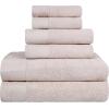 Superior 100% Egyptian Cotton 500 GSM 6 Piece Towel Set, 2 Face, 2 Hand, 2 Towels, Ideal For Bathroom, Kitchen or Beach, Quick Dry, Jacquard and Solid, Mid-Weight, Coral(Ivory)