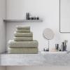 Superior 100% Egyptian Cotton 500 GSM 6 Piece Towel Set, 2 Face, 2 Hand, 2 Towels, Ideal For Bathroom, Kitchen or Beach, Quick Dry, Jacquard and Solid, Mid-Weight, Coral(Sage)