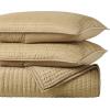 Superior 100% Silk Pick Stitch 3-Piece Quilt Set, 1 Medium Weight All-Season Coverlet, 2 Pillow Shams, Luxury Sets, Handmade Comfy Home Bedding, Cotton Fill, Bella Collection, Queen Size, Light Brown(Light Brown)