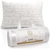 Superior 2 Piece Pillow Set, Breathable, Cooling, Rayon From Bamboo Removable Zipper Cover, Throw Pillow, For Comfortable Sleep, Neck, Side, Back Support, Shredded Memory Foam Filling, 19″ x 36″, King(King)