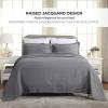 Superior 2 Piece Solitaire Cotton Bedspread Set, Home Bed Decor, Decorative Bed Spread, 1 Pillow Sham, Medium Weight Blanket, Matelasse Coverlet Bedding, Textured Quilted Pattern, Twin, Taupe(Grey – Z)