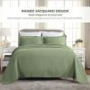 Superior 2 Piece Solitaire Cotton Bedspread Set, Home Bed Decor, Decorative Bed Spread, 1 Pillow Sham, Medium Weight Blanket, Matelasse Coverlet Bedding, Textured Quilted Pattern, Twin, Taupe(Sage – Z)