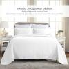 Superior 2 Piece Solitaire Cotton Bedspread Set, Home Bed Decor, Decorative Bed Spread, 1 Pillow Sham, Medium Weight Blanket, Matelasse Coverlet Bedding, Textured Quilted Pattern, Twin, Taupe(White – Z)