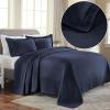 Superior 2 Piece Solitaire Cotton Bedspread Set, Home Bed Decor, Decorative Bed Spread, 1 Pillow Sham, Medium Weight Blanket, Matelasse Coverlet Bedding, Textured Quilted Pattern, Twin, Taupe(Navy Blue – Z)