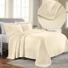 Superior 2 Piece Solitaire Cotton Bedspread Set, Home Bed Decor, Decorative Bed Spread, 1 Pillow Sham, Medium Weight Blanket, Matelasse Coverlet Bedding, Textured Quilted Pattern, Twin, Taupe(Ivory – Z)
