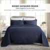 Superior 2 Piece Solitaire Cotton Bedspread Set, Home Bed Decor, Decorative Bed Spread, 1 Pillow Sham, Medium Weight Blanket, Matelasse Coverlet Bedding, Textured Quilted Pattern, Twin, Taupe(Navy Blue – Z)