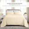 Superior 2 Piece Solitaire Cotton Bedspread Set, Home Bed Decor, Decorative Bed Spread, 1 Pillow Sham, Medium Weight Blanket, Matelasse Coverlet Bedding, Textured Quilted Pattern, Twin, Taupe(Ivory – Z)
