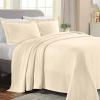 Superior 2 Piece Solitaire Cotton Bedspread Set, Home Bed Decor, Decorative Bed Spread, 1 Pillow Sham, Medium Weight Blanket, Matelasse Coverlet Bedding, Textured Quilted Pattern, Twin, Taupe(Ivory – Z)