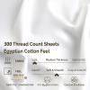 Superior 300 Thread Count 3 Piece Cotton Single Ply Deep Pocket Solid Sheet Set, Twin X-Large, Coral(White)