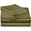 Superior 300 Thread Count 4 Piece Cotton Single Ply Deep Pocket Solid Sheet Set, Queen, Coral(Sage)