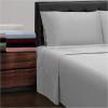 Superior 300 Thread Count Cotton Sheets, Modern Solid, Deep Pocket Bed Sheets, Lightweight, 4 Piece Bed Sheet Set, Includes; One Flat, One Fitted and Two Pillowcases, Queen, Navy Blue(Light Grey)
