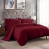 Superior 300 Thread Count Duvet Cover Set, 100% Modal from Beech, Solid, King/California King, White(Burgundy)