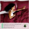 Superior 300 Thread Count Duvet Cover Set, 100% Modal from Beech, Solid, King/California King, White(Burgundy)
