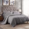 Superior 300 Thread Count Duvet Cover Set, 100% Modal from Beech, Solid, King/California King, White(Grey)
