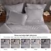 Superior 300 Thread Count Duvet Cover Set, 100% Modal from Beech, Solid, King/California King, White(Grey)