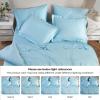 Superior 300 Thread Count Duvet Cover Set, 100% Modal from Beech, Solid, King/California King, White(Light Blue)