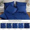 Superior 300 Thread Count Duvet Cover Set, 100% Modal from Beech, Solid, King/California King, White(Navy Blue)