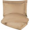 Superior 300-Thread Duvet Cover Set, Premium Long-Staple Cotton, Twin, Black(Beige Stripe)
