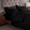 Superior 300-Thread Duvet Cover Set, Premium Long-Staple Cotton, Twin, Black(Black)