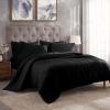Superior 300-Thread Duvet Cover Set, Premium Long-Staple Cotton, Twin, Black(Black)