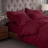 Superior 300-Thread Duvet Cover Set, Premium Long-Staple Cotton, Twin, Black(Burgundy)