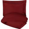 Superior 300-Thread Duvet Cover Set, Premium Long-Staple Cotton, Twin, Black(Burgundy Stripe)