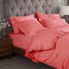 Superior 300-Thread Duvet Cover Set, Premium Long-Staple Cotton, Twin, Black(Coral)