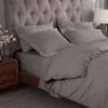 Superior 300-Thread Duvet Cover Set, Premium Long-Staple Cotton, Twin, Black(Gray)