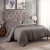 Superior 300-Thread Duvet Cover Set, Premium Long-Staple Cotton, Twin, Black(Grey)