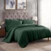 Superior 300-Thread Duvet Cover Set, Premium Long-Staple Cotton, Twin, Black(Hunter Green)