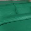 Superior 300-Thread Duvet Cover Set, Premium Long-Staple Cotton, Twin, Black(Hunter Green Stripe)