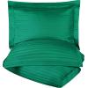 Superior 300-Thread Duvet Cover Set, Premium Long-Staple Cotton, Twin, Black(Hunter Green Stripe)