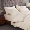 Superior 300-Thread Duvet Cover Set, Premium Long-Staple Cotton, Twin, Black(Ivory)
