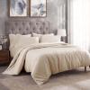 Superior 300-Thread Duvet Cover Set, Premium Long-Staple Cotton, Twin, Black(Ivory)