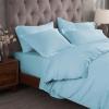 Superior 300-Thread Duvet Cover Set, Premium Long-Staple Cotton, Twin, Black(Light Blue)