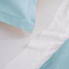 Superior 300-Thread Duvet Cover Set, Premium Long-Staple Cotton, Twin, Black(Light Blue)