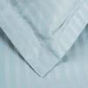 Superior 300-Thread Duvet Cover Set, Premium Long-Staple Cotton, Twin, Black(Light Blue Stripe)