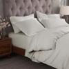 Superior 300-Thread Duvet Cover Set, Premium Long-Staple Cotton, Twin, Black(Light Grey)