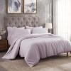Superior 300-Thread Duvet Cover Set, Premium Long-Staple Cotton, Twin, Black(Lilac)