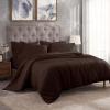Superior 300-Thread Duvet Cover Set, Premium Long-Staple Cotton, Twin, Black(Mocha)