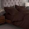 Superior 300-Thread Duvet Cover Set, Premium Long-Staple Cotton, Twin, Black(Mocha)