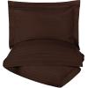 Superior 300-Thread Duvet Cover Set, Premium Long-Staple Cotton, Twin, Black(Mocha Stripe)