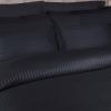 Superior 300-Thread Duvet Cover Set, Premium Long-Staple Cotton, Twin, Black(Navy Blue Stripe)