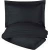 Superior 300-Thread Duvet Cover Set, Premium Long-Staple Cotton, Twin, Black(Navy Blue Stripe)