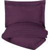 Superior 300-Thread Duvet Cover Set, Premium Long-Staple Cotton, Twin, Black(Plum Stripe)