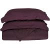 Superior 300-Thread Duvet Cover Set, Premium Long-Staple Cotton, Twin, Black(Plum Stripe)