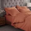 Superior 300-Thread Duvet Cover Set, Premium Long-Staple Cotton, Twin, Black(Pumpkin)